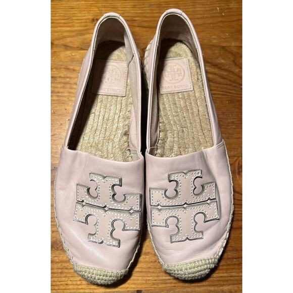 Tory Burch Ines Espadrille Pink Leather Slip On Size 7.5 - Picture 7 of 11